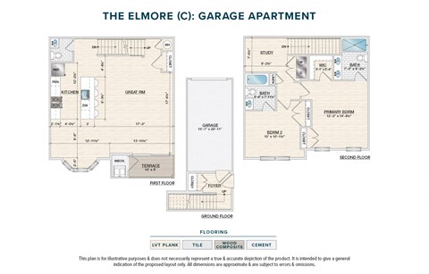 Floor plan for 2 beds, 2.5 baths, 1422 sqft